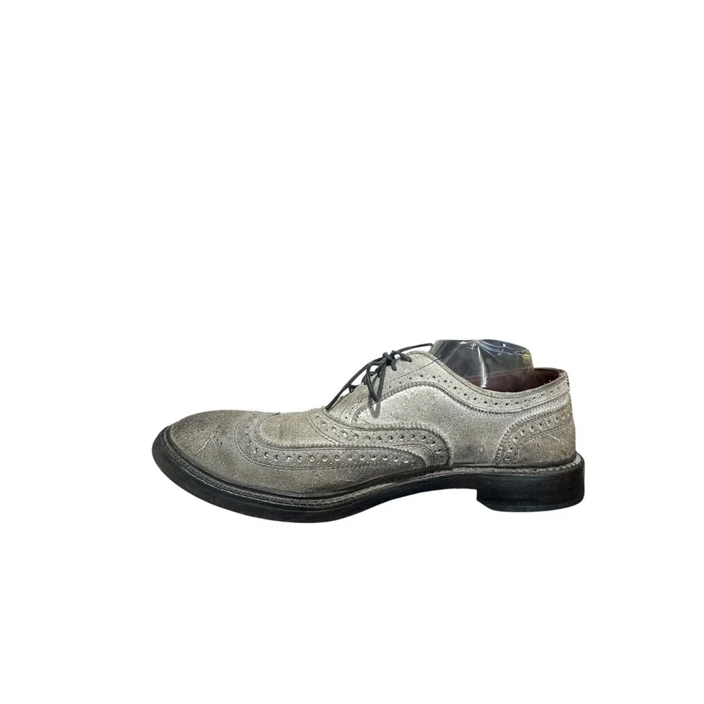 Allen Edmonds McTavish Wingtip Oxford Shoes Mens US 10.5 B Smokey Grey Leather